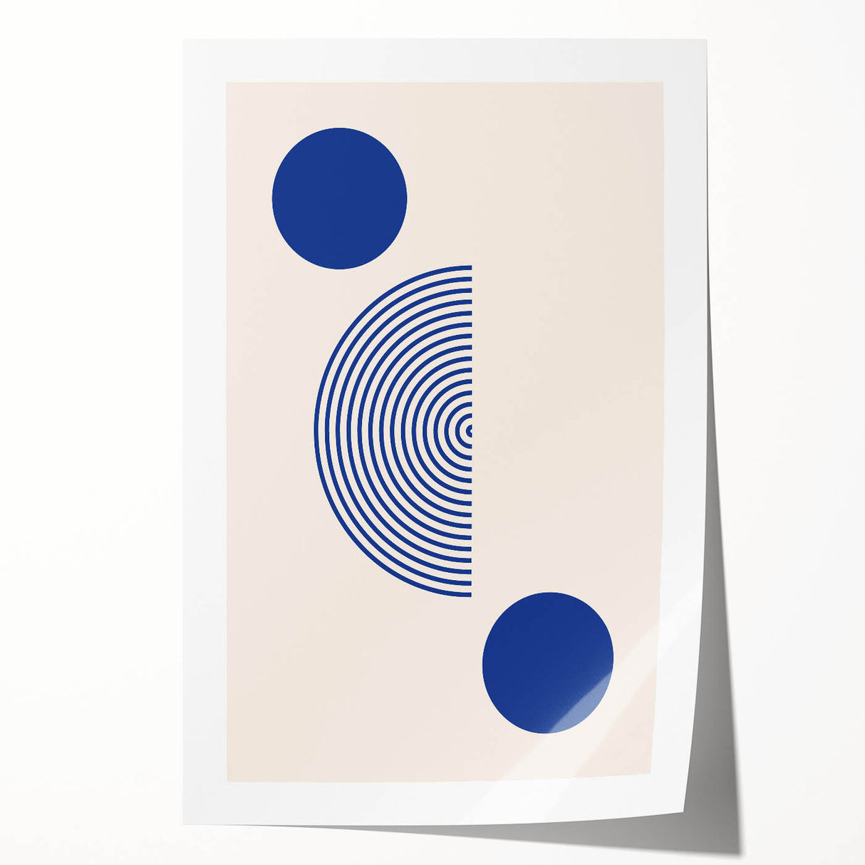 Minimalist Boho Wall Art | Blue Geometric Canvas | Eclectic Design