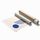 Minimalist Boho Wall Art | Blue Geometric Canvas | Eclectic Design