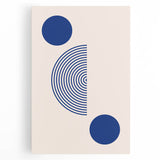 Minimalist Boho Wall Art | Blue Geometric Canvas | Eclectic Design