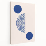 Minimalist Boho Wall Art | Blue Geometric Canvas | Eclectic Design