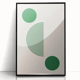 Minimalist Boho Wall Art | Green Geometric Canvas | Eclectic Design