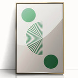 Minimalist Boho Wall Art | Green Geometric Canvas | Eclectic Design
