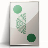 Minimalist Boho Wall Art | Green Geometric Canvas | Eclectic Design