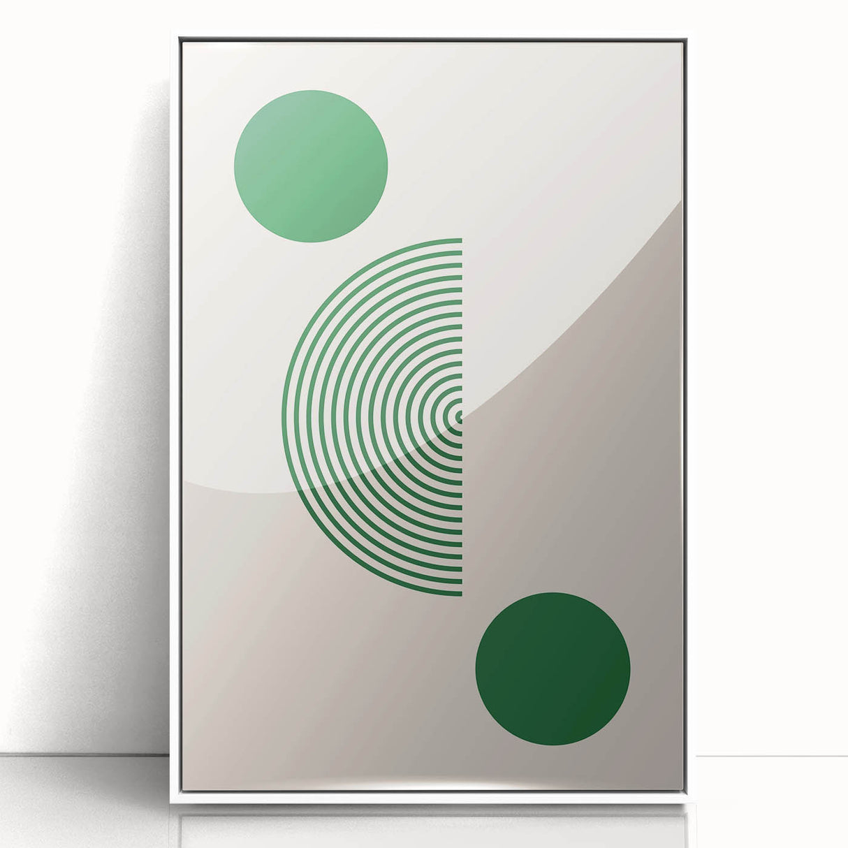 Minimalist Boho Wall Art | Green Geometric Canvas | Eclectic Design