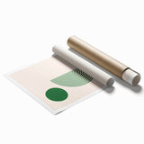 Minimalist Boho Wall Art | Green Geometric Canvas | Eclectic Design