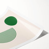 Minimalist Boho Wall Art | Green Geometric Canvas | Eclectic Design