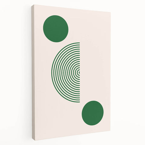Minimalist Boho Wall Art | Green Geometric Canvas | Eclectic Design
