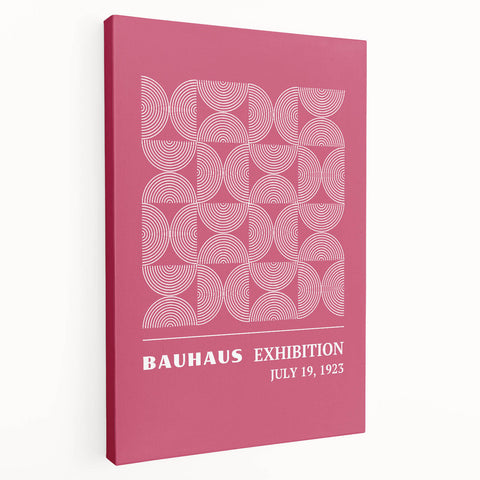 Bohemian Wall Art | Bauhaus 1923 Pink Geometric Boho Chic Print