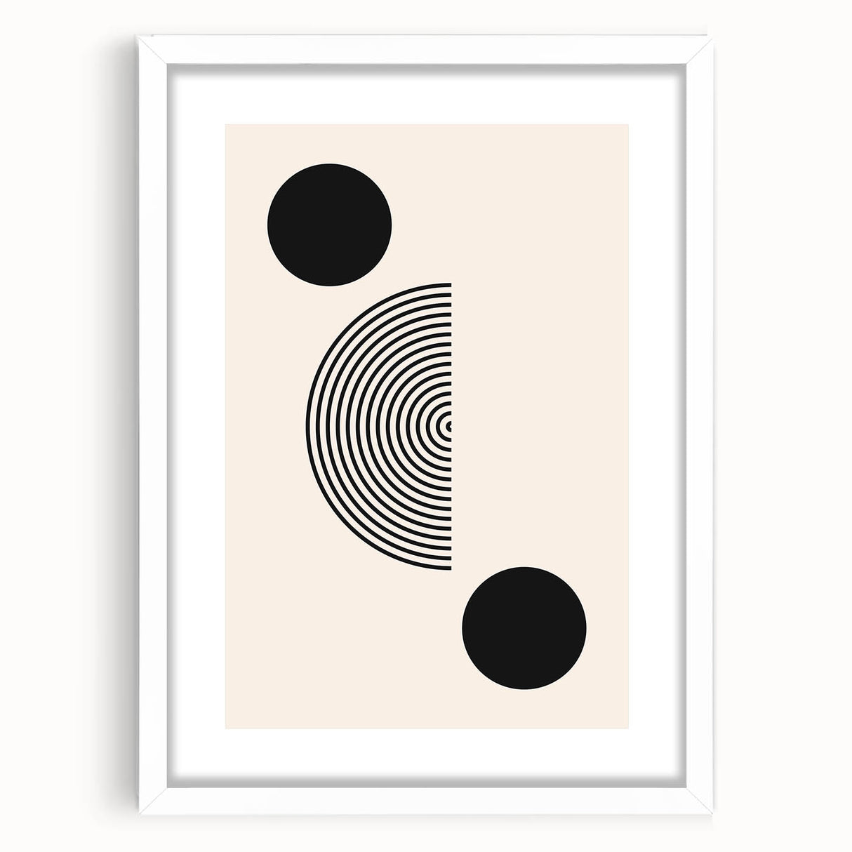 Minimalist Boho Wall Art | Black and White Geometric Canvas | Modern Design