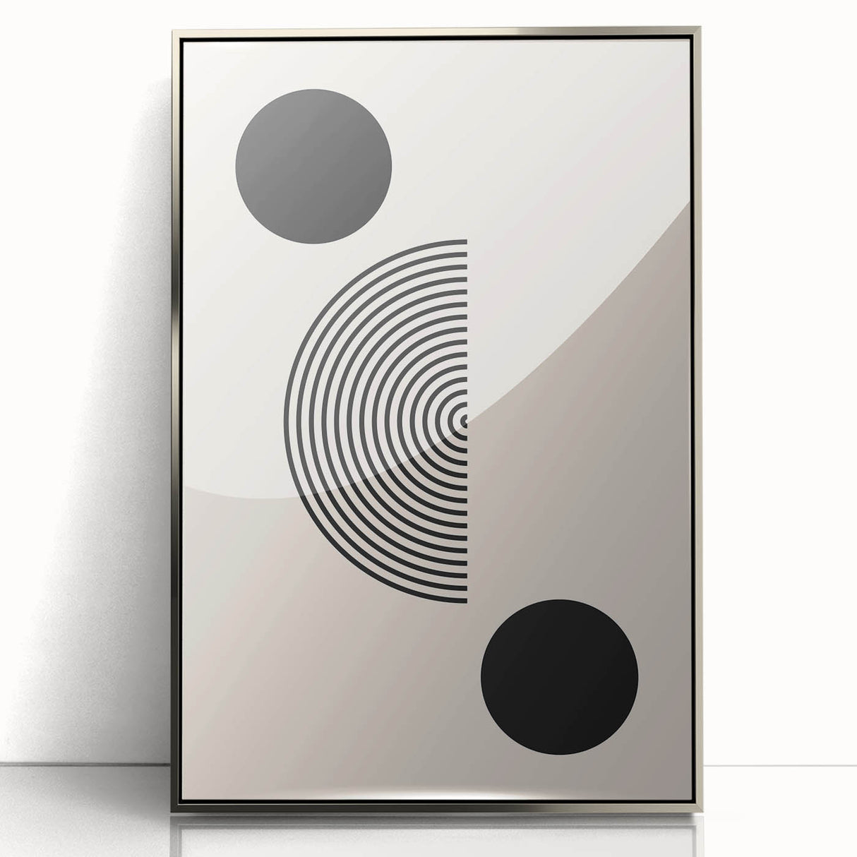 Minimalist Boho Wall Art | Black and White Geometric Canvas | Modern Design