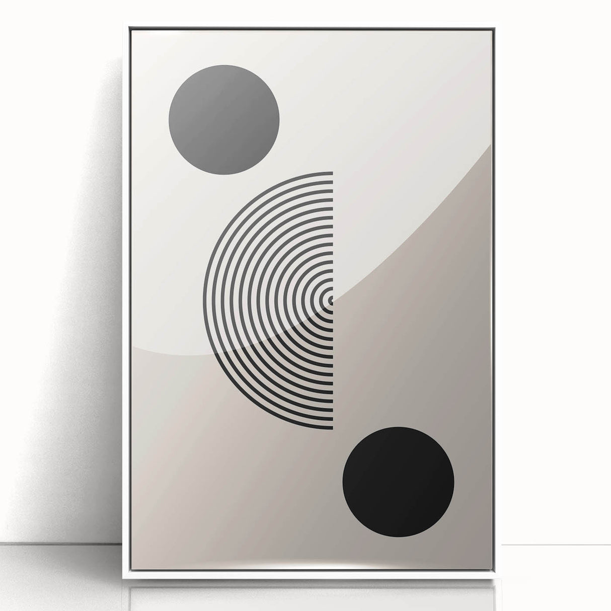 Minimalist Boho Wall Art | Black and White Geometric Canvas | Modern Design
