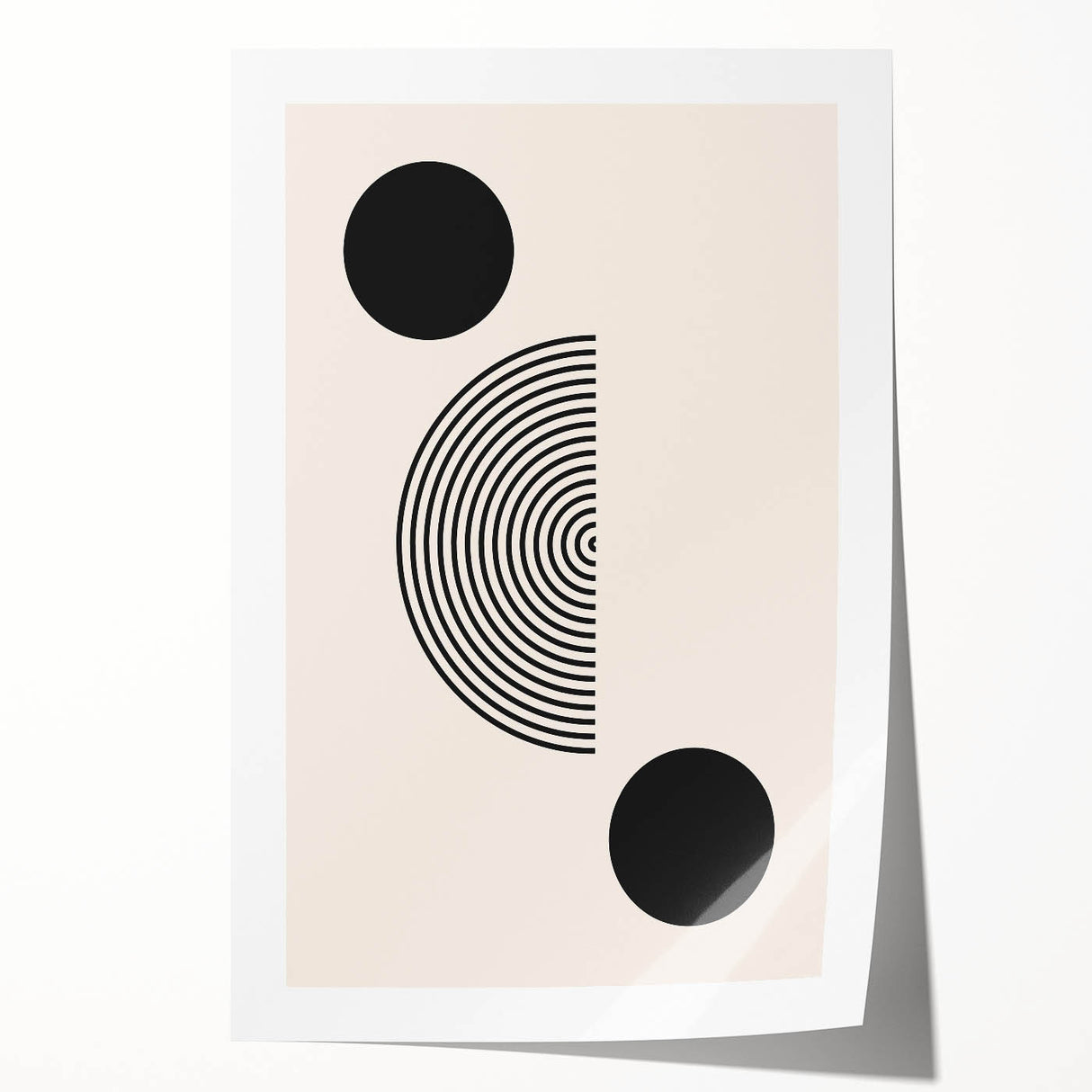 Minimalist Boho Wall Art | Black and White Geometric Canvas | Modern Design