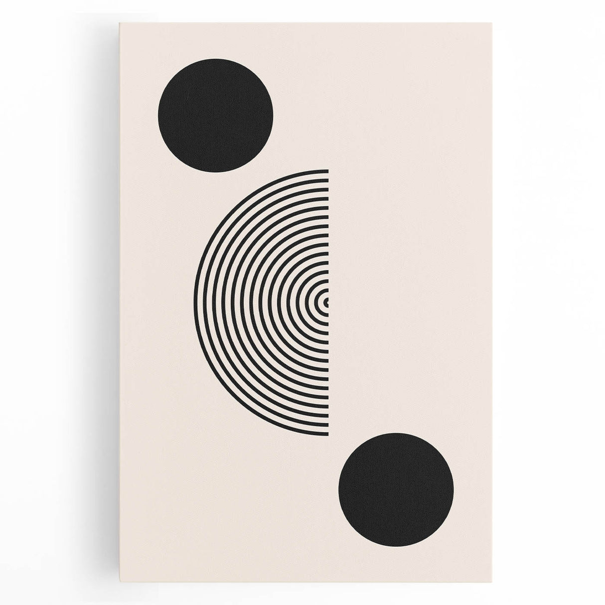 Minimalist Boho Wall Art | Black and White Geometric Canvas | Modern Design