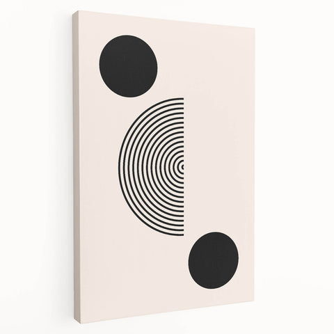 Minimalist Boho Wall Art | Black and White Geometric Canvas | Modern Design
