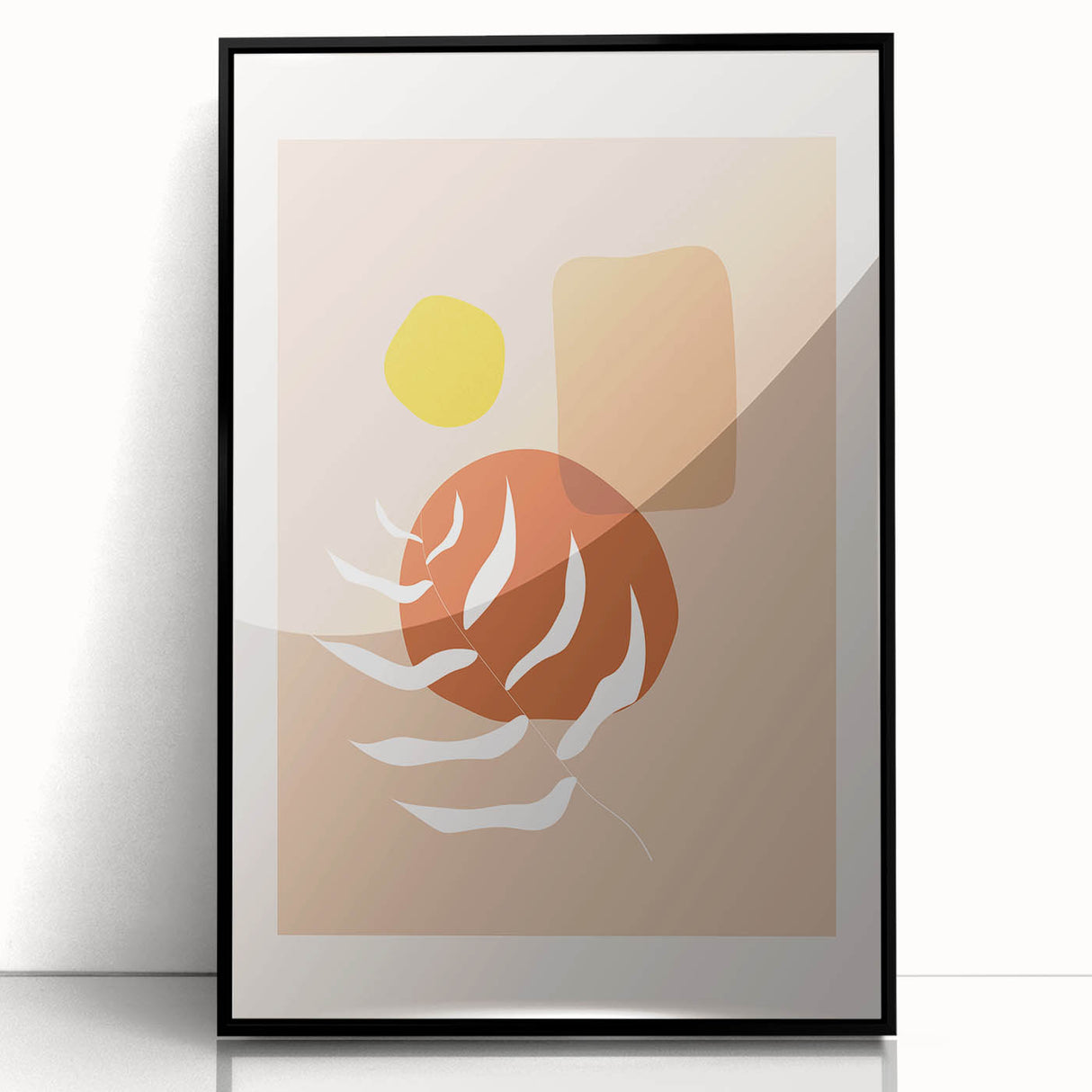 Boho Abstract Wall Art | Earthy Tones Canvas | Modern Geometric Design