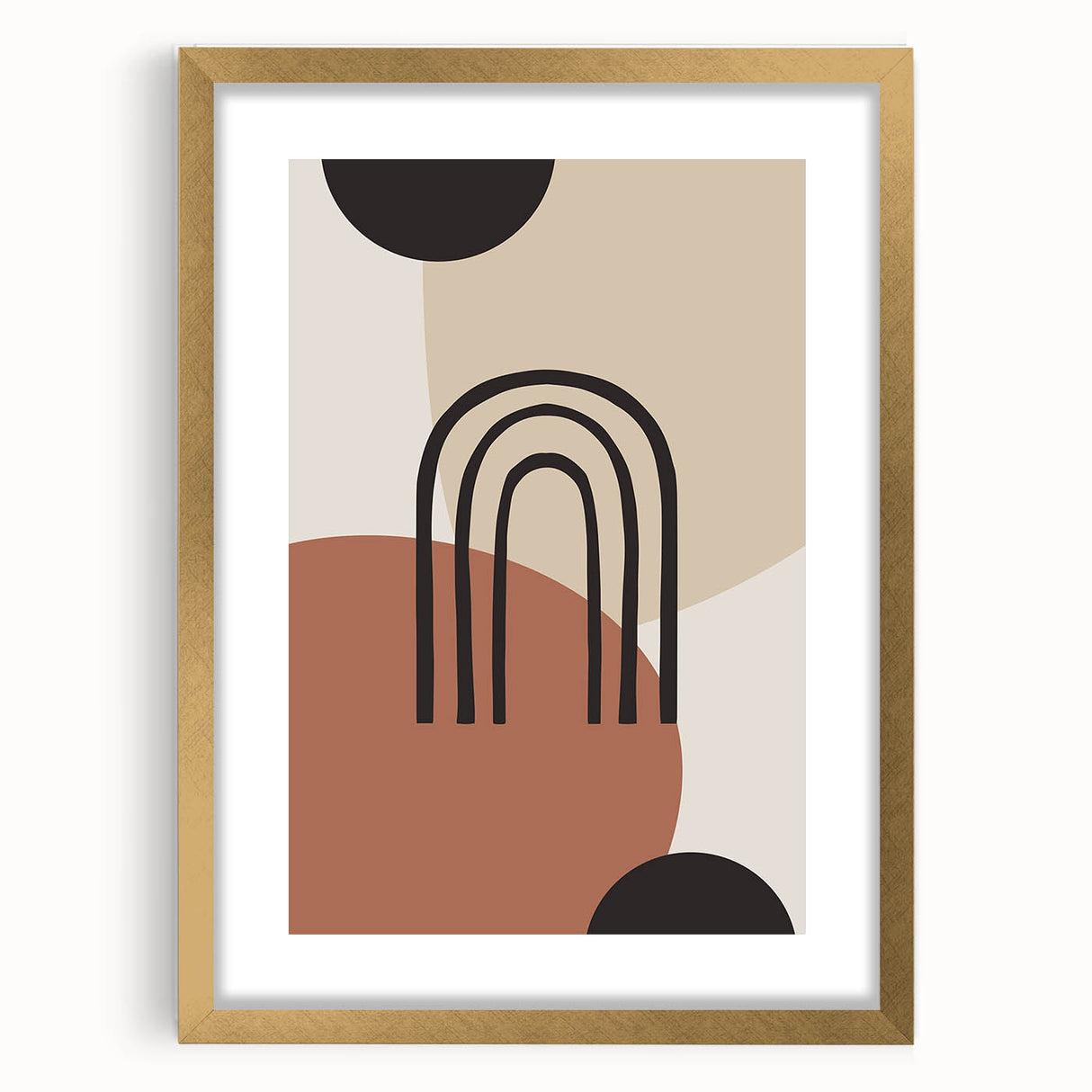 Boho Geometric Wall Art | Bold Neutral Canvas | Abstract Arch Design