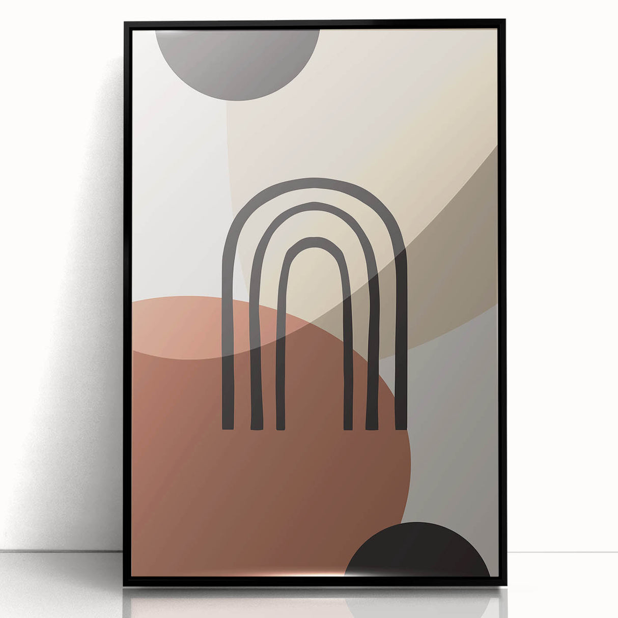 Boho Geometric Wall Art | Bold Neutral Canvas | Abstract Arch Design