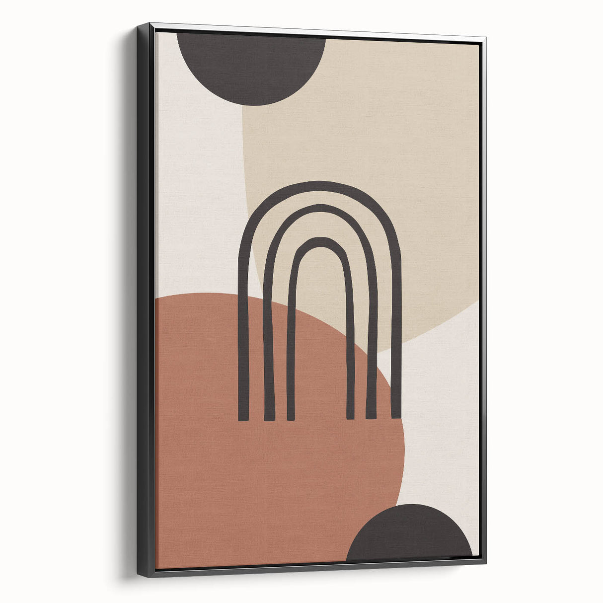 Boho Geometric Wall Art | Bold Neutral Canvas | Abstract Arch Design