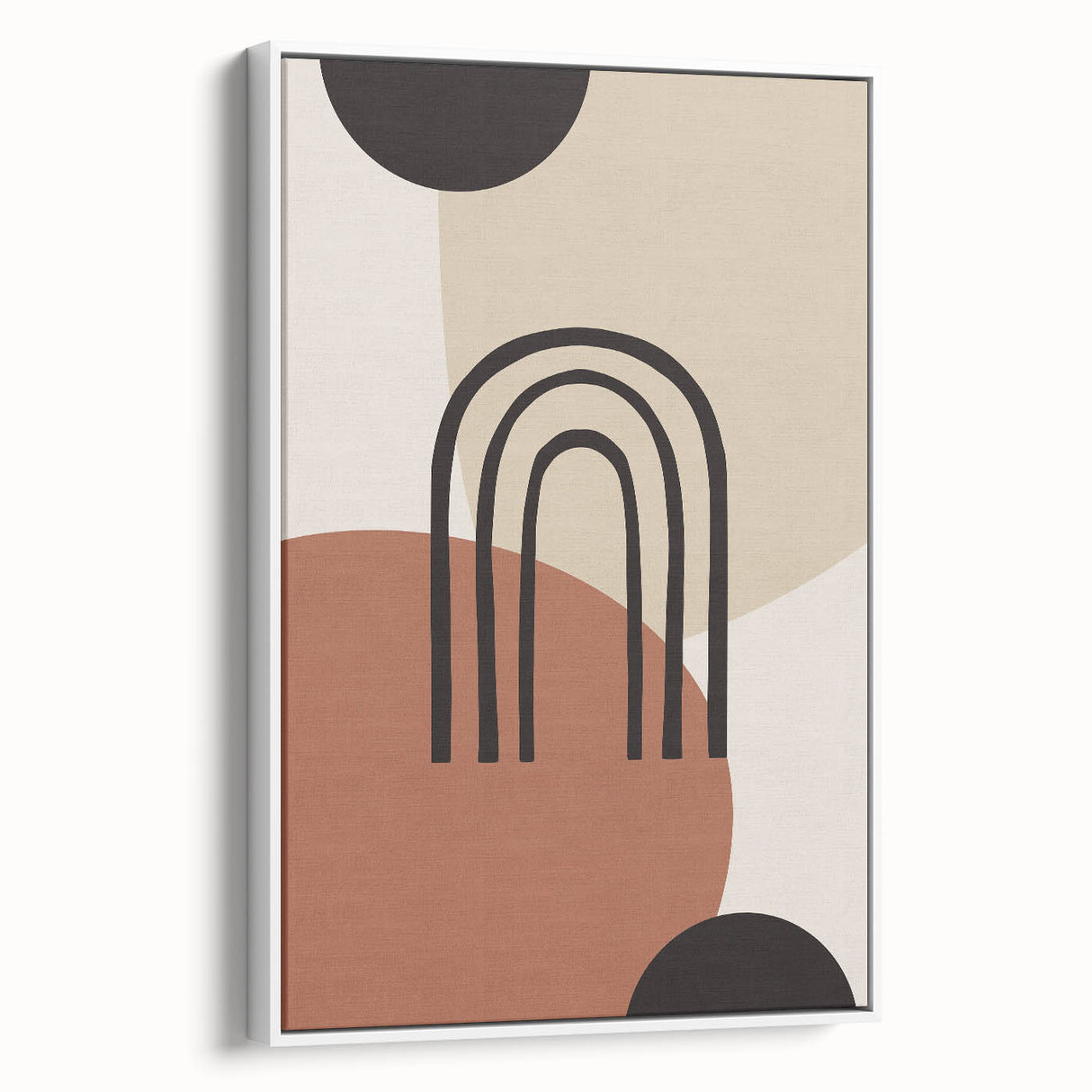 Boho Geometric Wall Art | Bold Neutral Canvas | Abstract Arch Design
