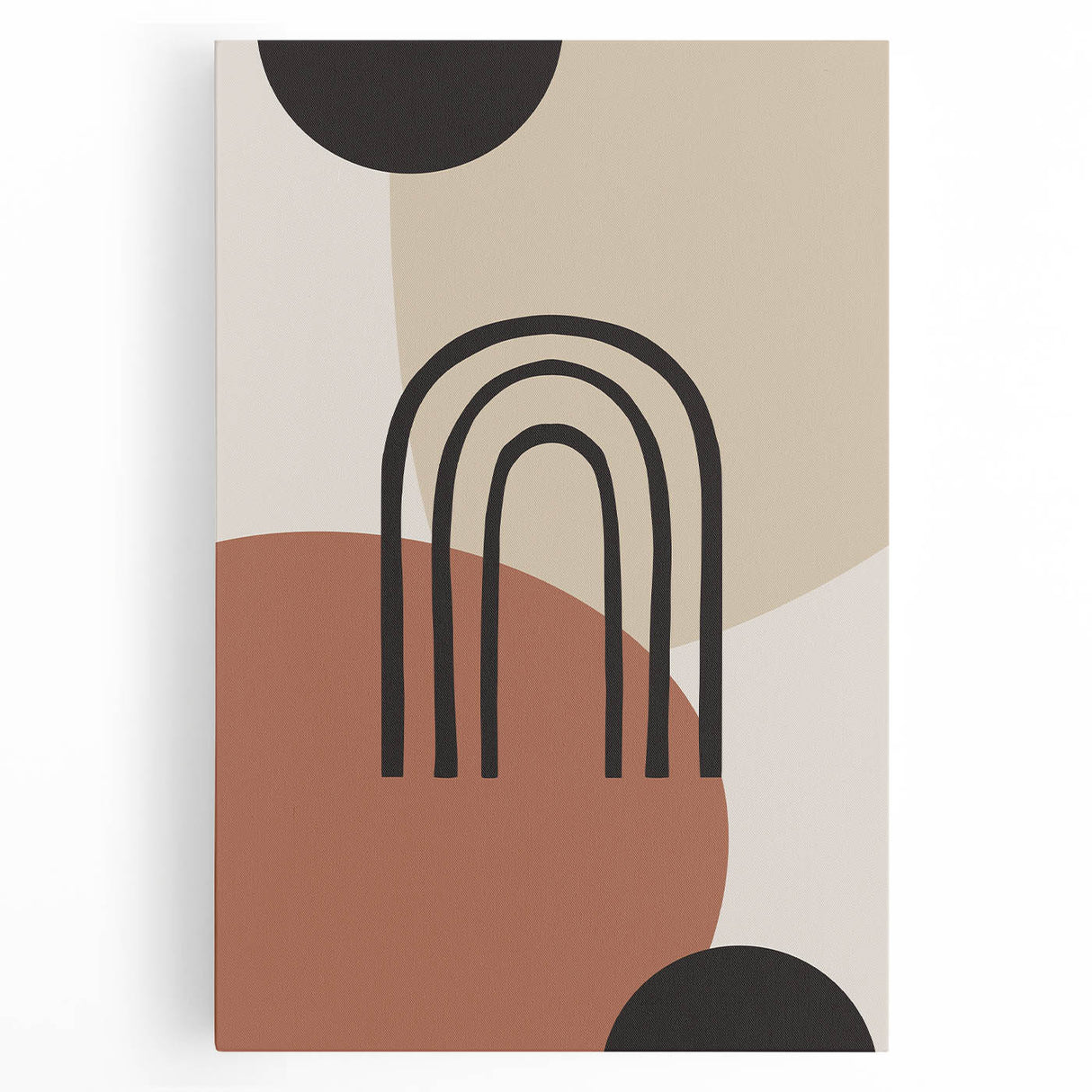 Boho Geometric Wall Art | Bold Neutral Canvas | Abstract Arch Design