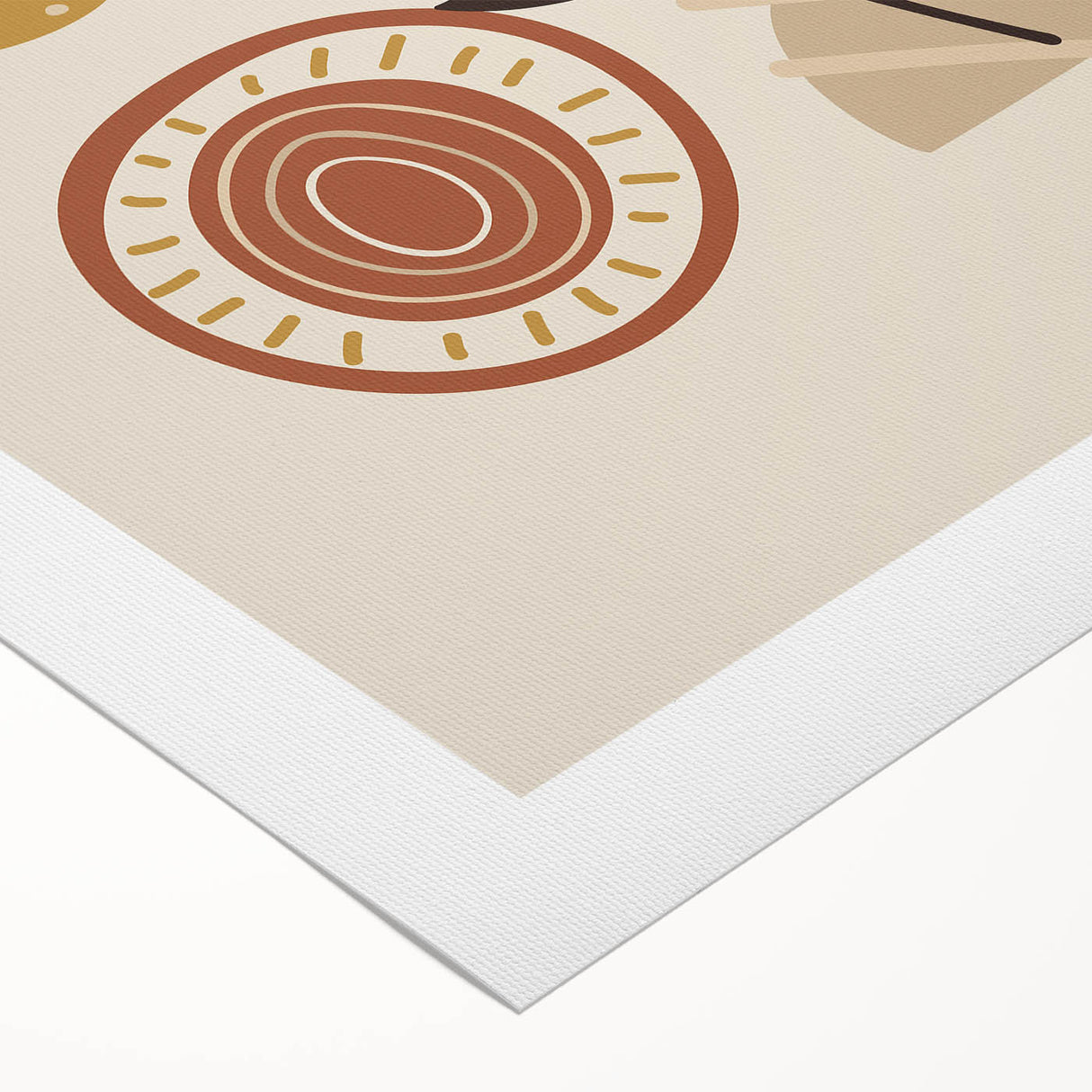 Abstract Boho Wall Art | Earthy Tone Canvas | Geometric Nature Design
