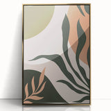 Boho Nature Wall Art | Green & Earth Tone Botanical Abstract Canvas