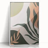 Boho Nature Wall Art | Green & Earth Tone Botanical Abstract Canvas
