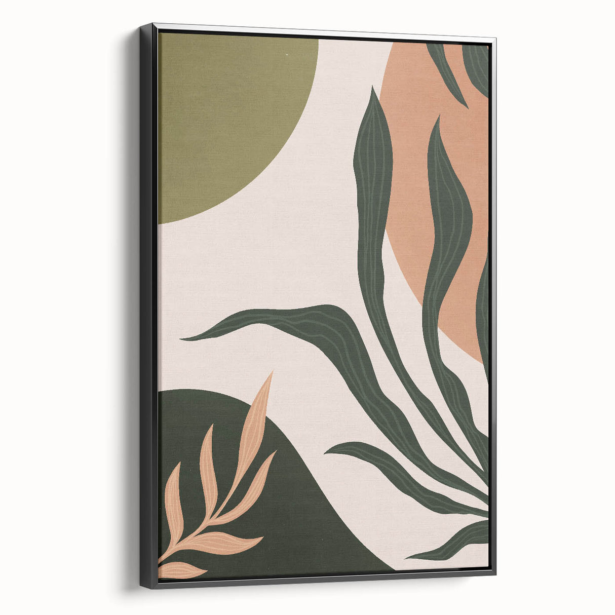 Boho Nature Wall Art | Green & Earth Tone Botanical Abstract Canvas