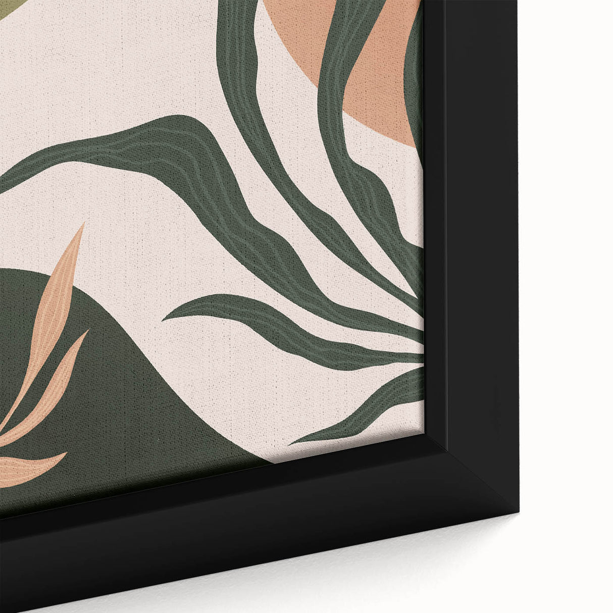 Boho Nature Wall Art | Green & Earth Tone Botanical Abstract Canvas