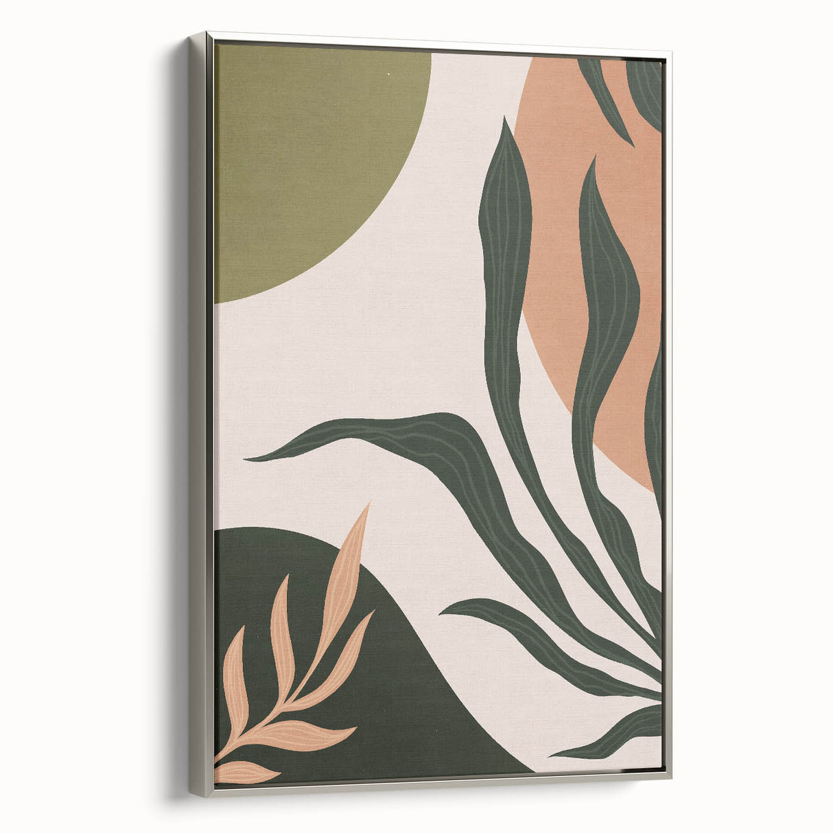 Boho Nature Wall Art | Green & Earth Tone Botanical Abstract Canvas