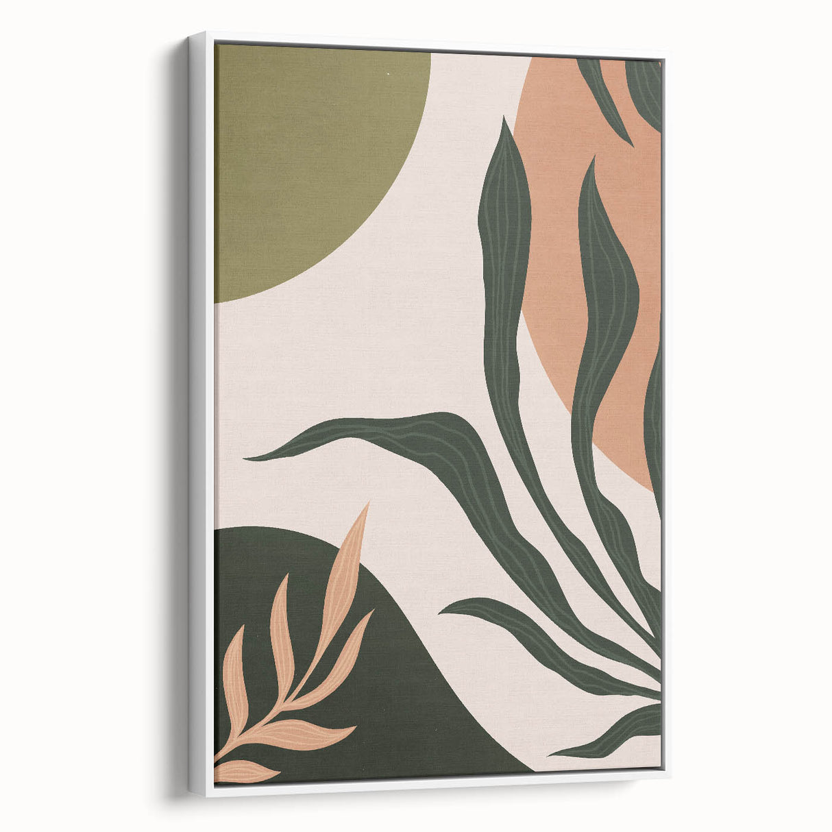 Boho Nature Wall Art | Green & Earth Tone Botanical Abstract Canvas