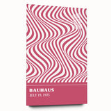 Bohemian Wall Art | Bauhaus 1923 Pink Wave Optical Boho Chic Print