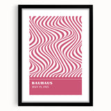 Bohemian Wall Art | Bauhaus 1923 Pink Wave Optical Boho Chic Print