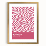 Bohemian Wall Art | Bauhaus 1923 Pink Wave Optical Boho Chic Print