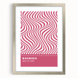 Bohemian Wall Art | Bauhaus 1923 Pink Wave Optical Boho Chic Print