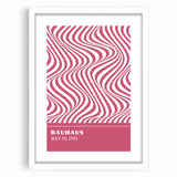 Bohemian Wall Art | Bauhaus 1923 Pink Wave Optical Boho Chic Print