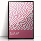 Bohemian Wall Art | Bauhaus 1923 Pink Wave Optical Boho Chic Print