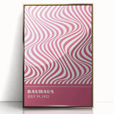 Bohemian Wall Art | Bauhaus 1923 Pink Wave Optical Boho Chic Print