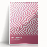 Bohemian Wall Art | Bauhaus 1923 Pink Wave Optical Boho Chic Print