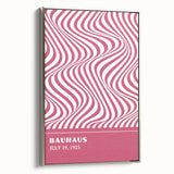 Bohemian Wall Art | Bauhaus 1923 Pink Wave Optical Boho Chic Print