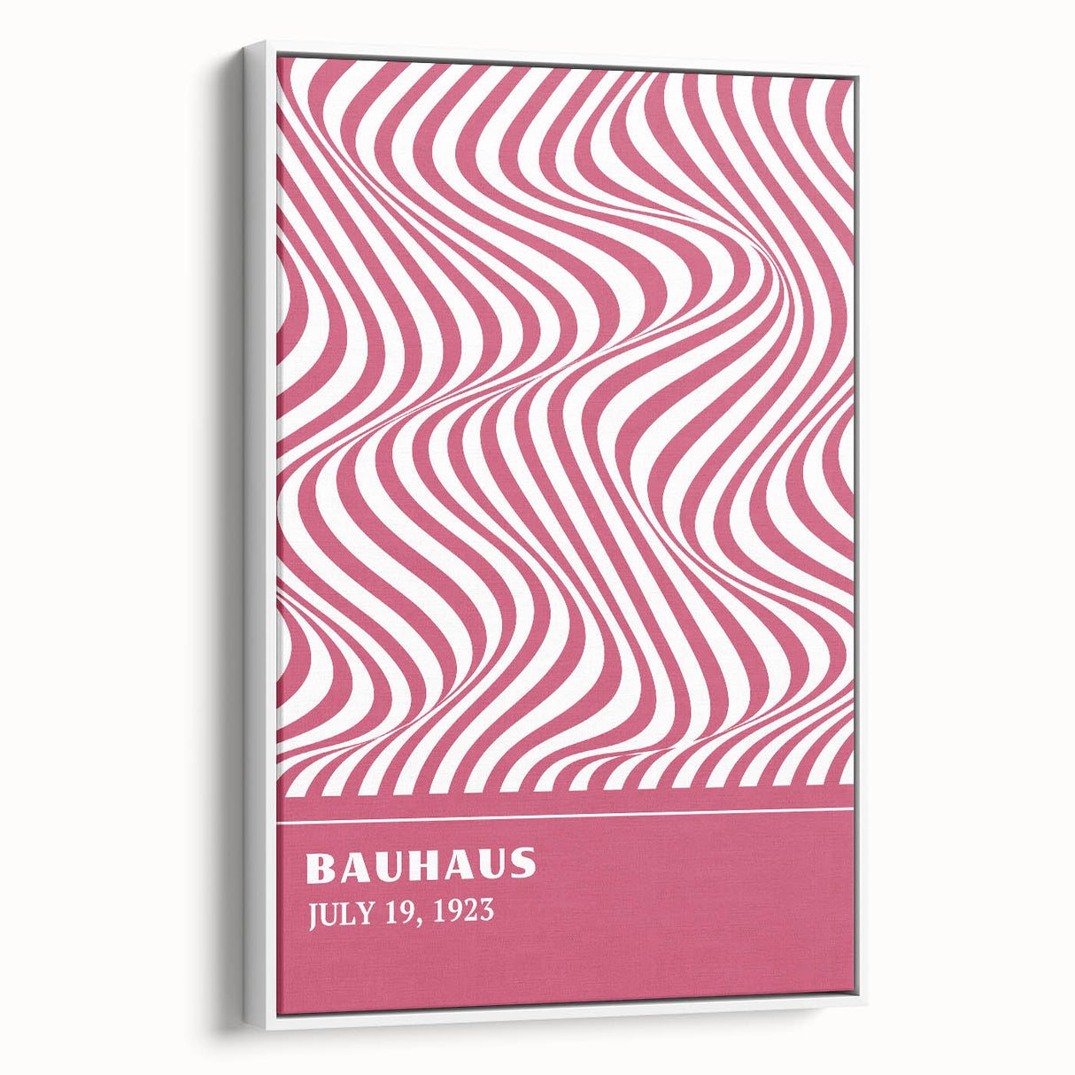 Bohemian Wall Art | Bauhaus 1923 Pink Wave Optical Boho Chic Print
