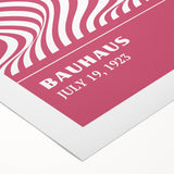 Bohemian Wall Art | Bauhaus 1923 Pink Wave Optical Boho Chic Print
