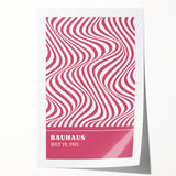 Bohemian Wall Art | Bauhaus 1923 Pink Wave Optical Boho Chic Print