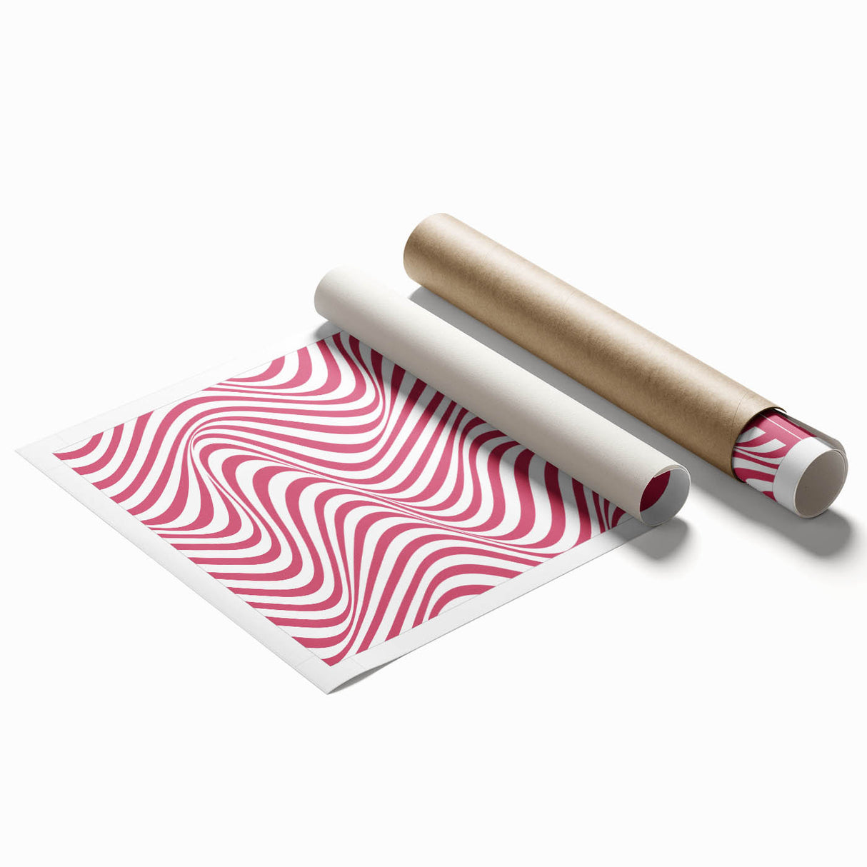 Bohemian Wall Art | Bauhaus 1923 Pink Wave Optical Boho Chic Print