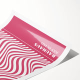 Bohemian Wall Art | Bauhaus 1923 Pink Wave Optical Boho Chic Print
