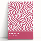 Bohemian Wall Art | Bauhaus 1923 Pink Wave Optical Boho Chic Print