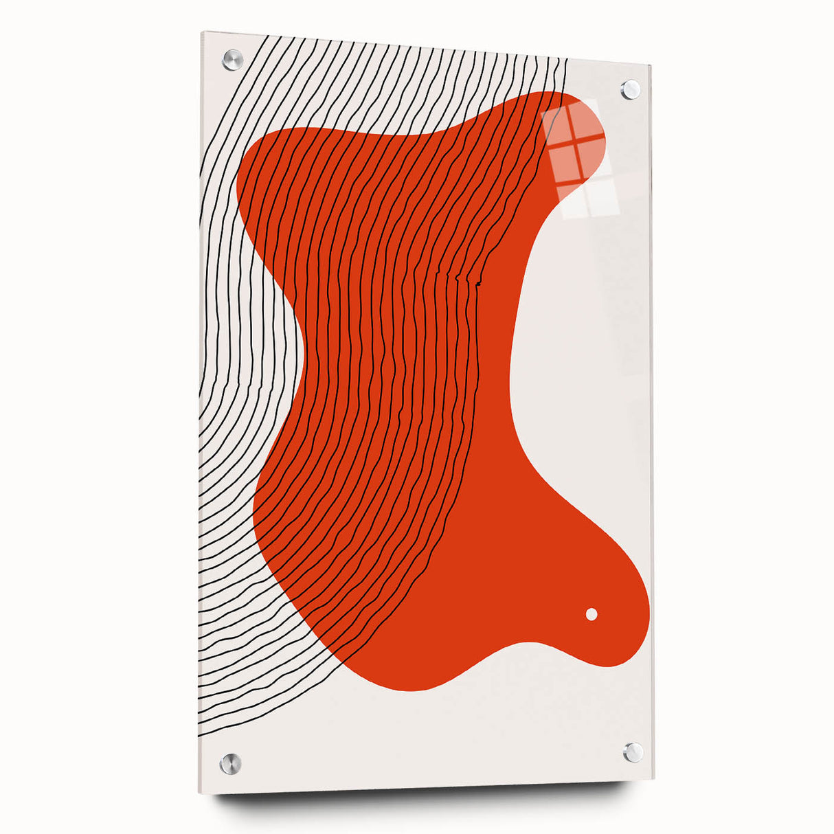Abstract Boho Wall Art | Bold Orange Minimalist Canvas Print