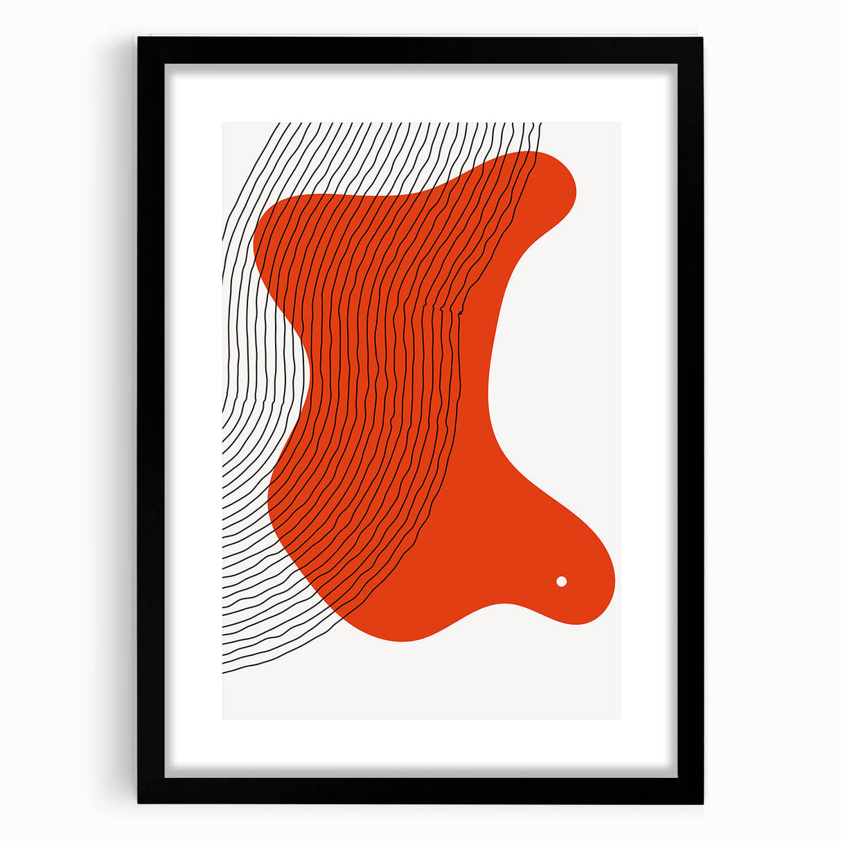 Abstract Boho Wall Art | Bold Orange Minimalist Canvas Print