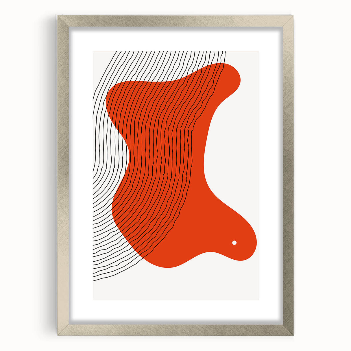 Abstract Boho Wall Art | Bold Orange Minimalist Canvas Print