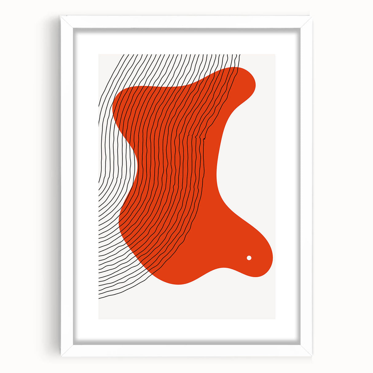 Abstract Boho Wall Art | Bold Orange Minimalist Canvas Print